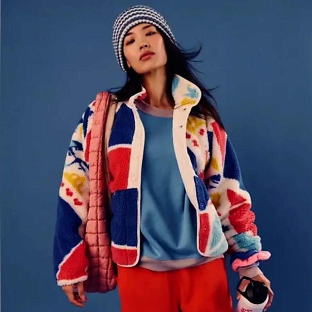 Free People Hit the Slopes Fleece Jacket, Size Small